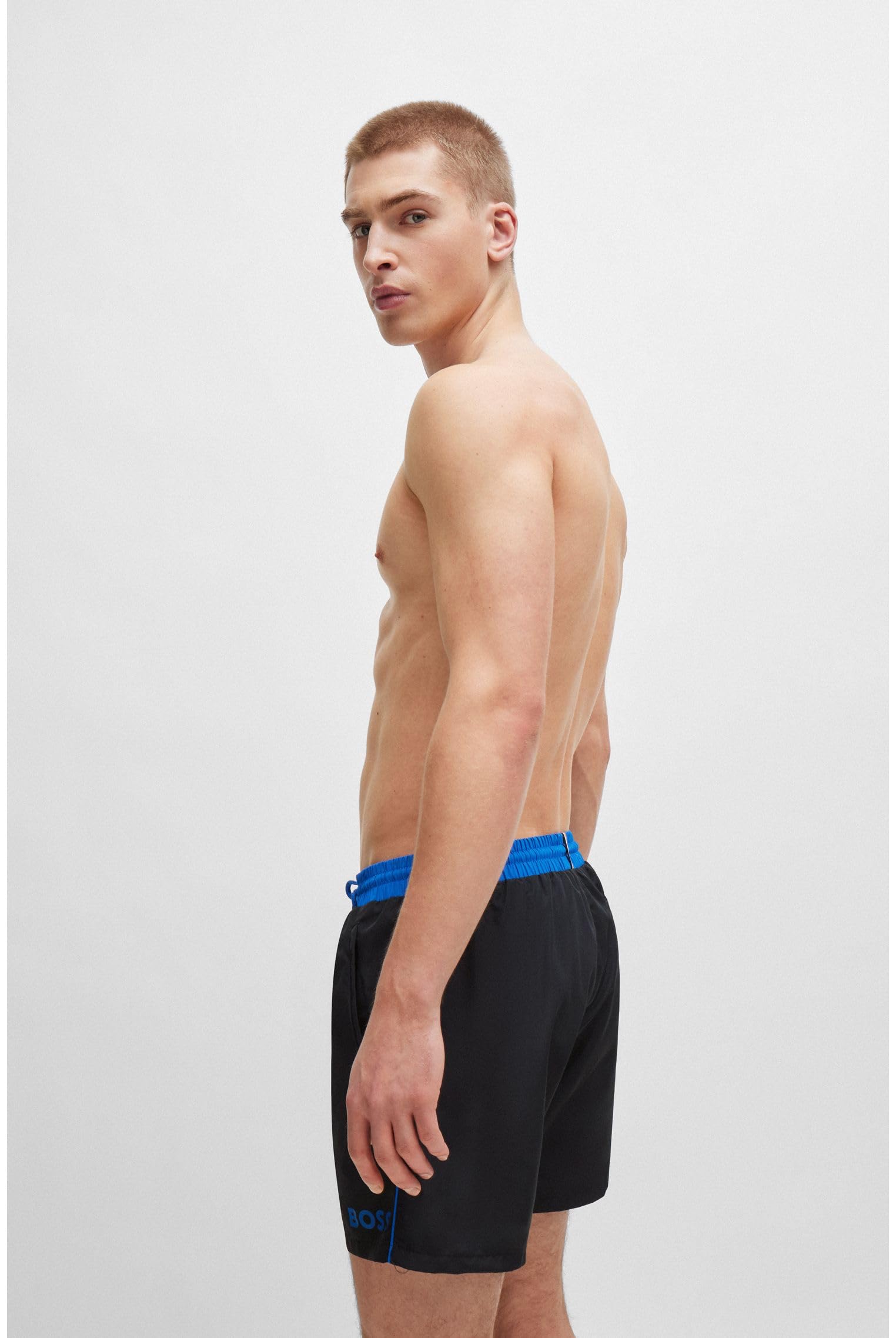 BOSS Herren Starfish A Schnell trocknende Badeshorts mit Kontrast-Logo