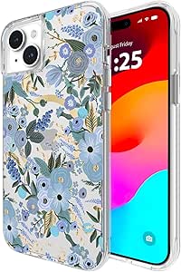 Rifle Paper Co. IPhone 15 Plus Case [Compatible With MagSafe] [12FT Drop Protection] Cute IPhone Case 6.7" With Floral Pattern, Anti-Scratch Tech, Shockproof Material, Slim Fit - Petite Fleurs