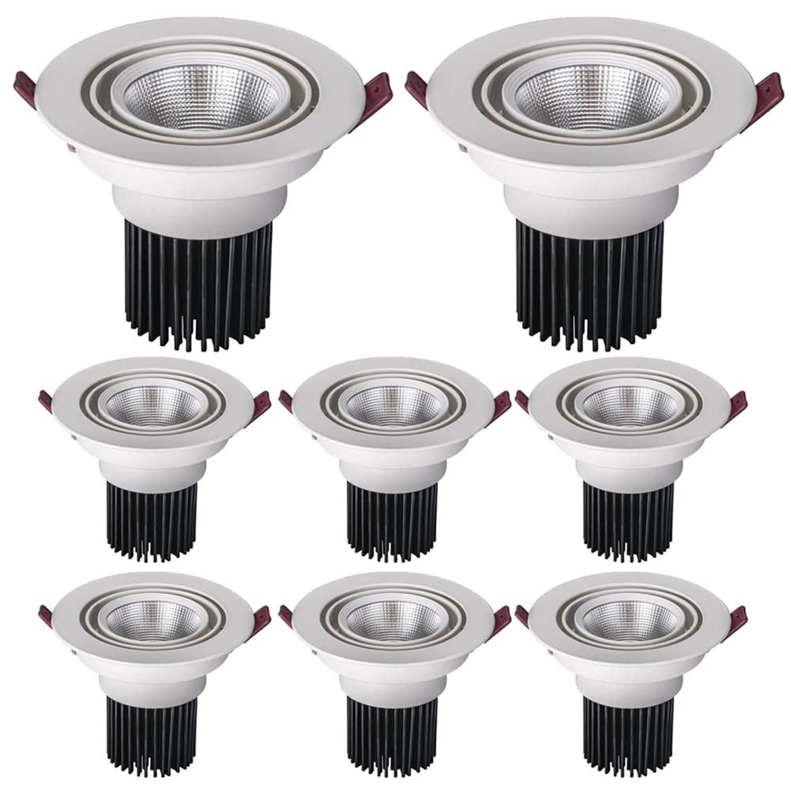 Paquete De 8 Focos LED Empotrables Orientables De Alto Brillo, Focos Redondos Ajustables, Luminaria De Techo De Montaje Semiempotrado(Warm White,5W)