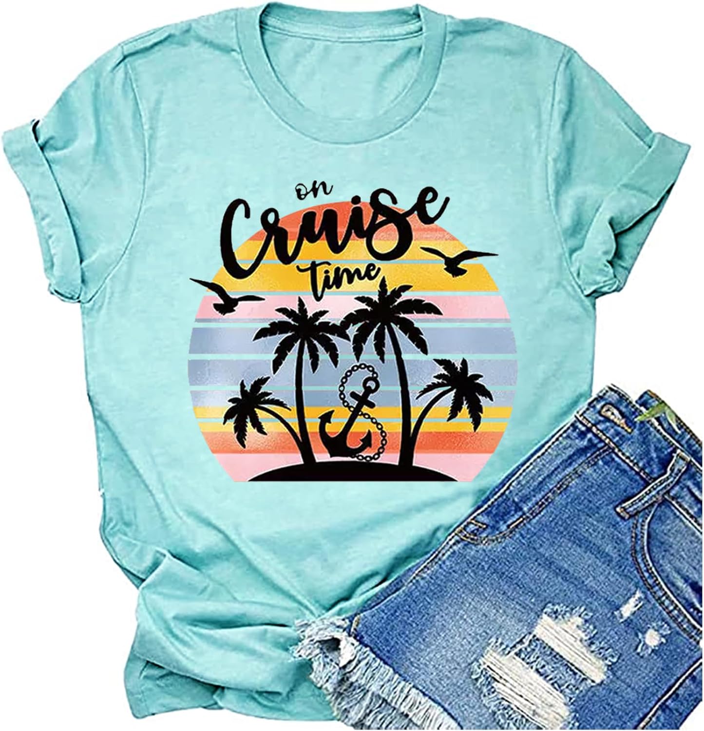 Shirts for Women Trendy Boho Shirt Outfits Vintage Graphic Tees Vacation Shirts Travel Clothes Going Out Tops for Women