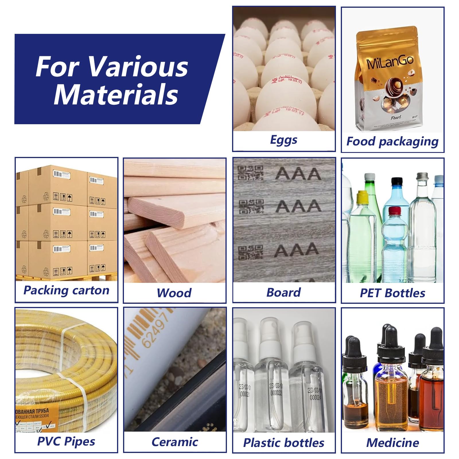 Eurannit Automatic Inkjet Coding Machine for Production Line, Thermal Inkjet Printer 260E with 7”Touchable Screen for Date/Batch/QRCode/Barcode/Logo etc (2 Nozzle / 1 in)