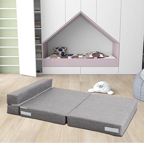 Miniatura 57 de ANONER - Sofá cama plegable, con almohada, tamaño individual, color gris claro Gris claro,Gris oscuro,Verde oscuro,Peluche gris oscuro
