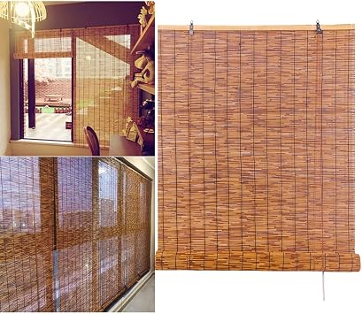 Bamboo Shades Bamboo Roll Up Shades for Window Natural Bamboo Blinds Width 24" 28" 30" 32" 34" 36" 38" 40" 42" 46" 48" 56" 62" 70" 72" 74" Outdoor Blind Cordless30" W x 48" H