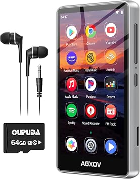 144GB MP3 Player with Bluetooth and WiFi,MP3 & MP4 Players with 4.02-inch Touchscreen and Speaker,Spotify Music Players with Pandora,Audible,Amazon Music,Spotify,Play Store,Up to 1TB