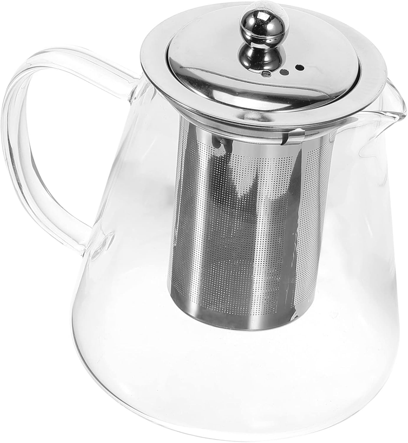 Angoily Heat-resistant Borosilicate Glass Tea Pot with Stainless Steel Infuser Transparent Loose Leaf Tea Kettle for Office and Home Brewing Small Teapot for Relaxation