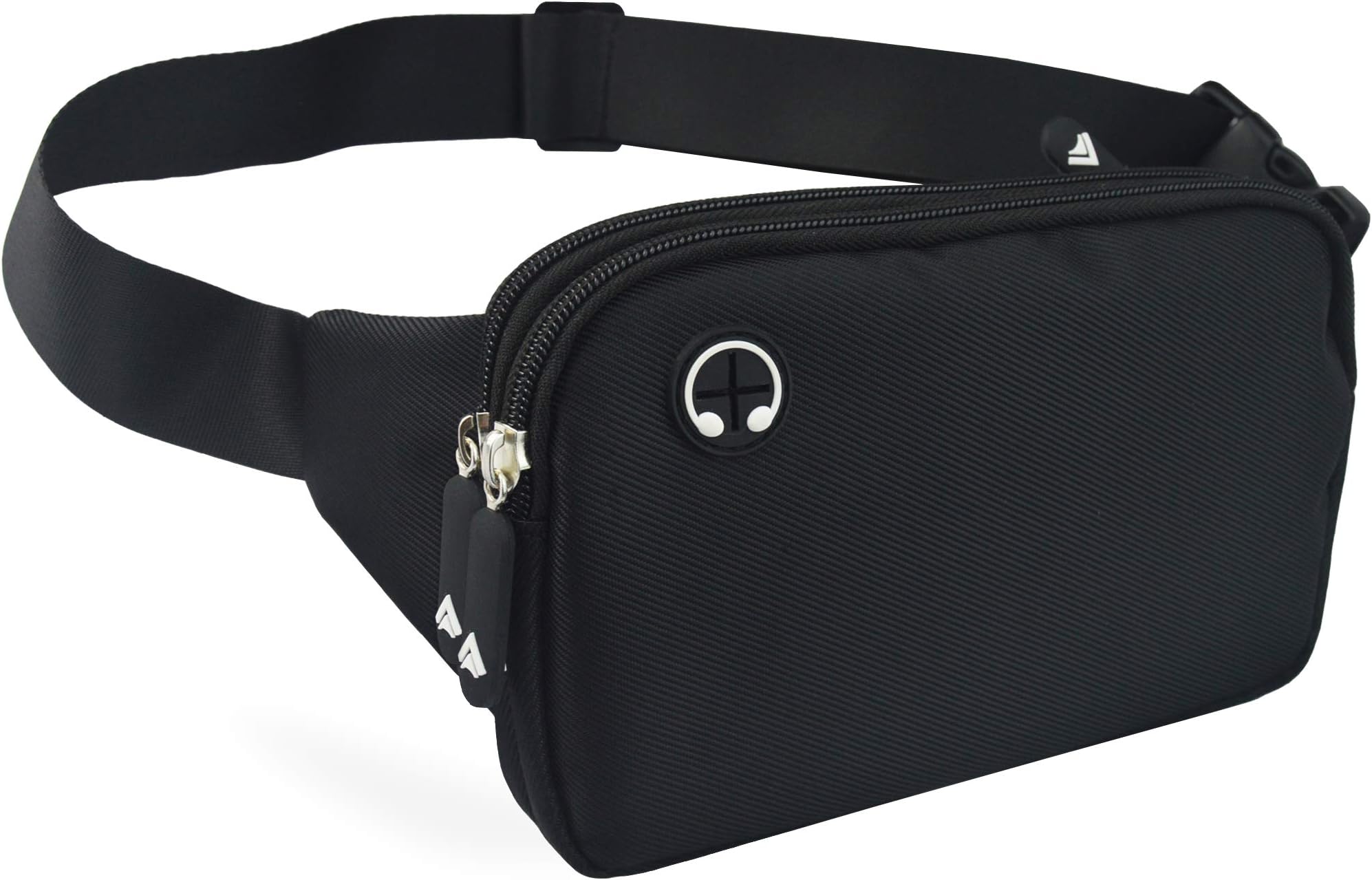 Black Fanny Pack Men Women Waist Bag Pack Quick Release Buckle Water Resistant