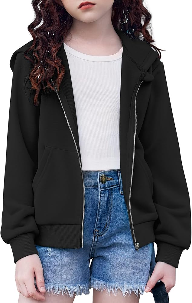 Girls² 24Karats ZIP HOODIE ブラックMサイズ Amazon.com: Arshiner Girls Zip Up Hoodies Cropped Full-Zip Hoodie