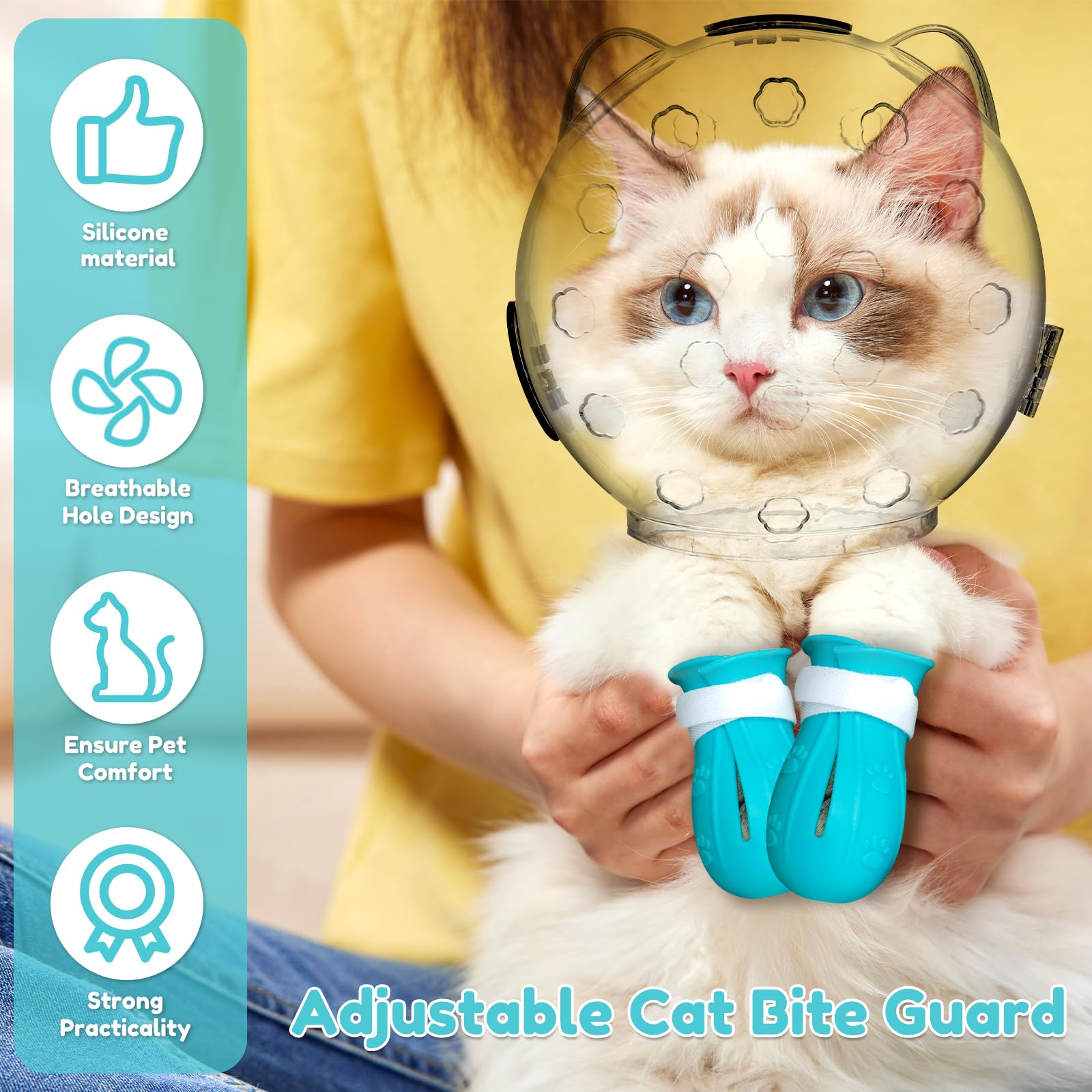 2Pcs Cat Muzzle, Breathable Cat Hood - Image 2