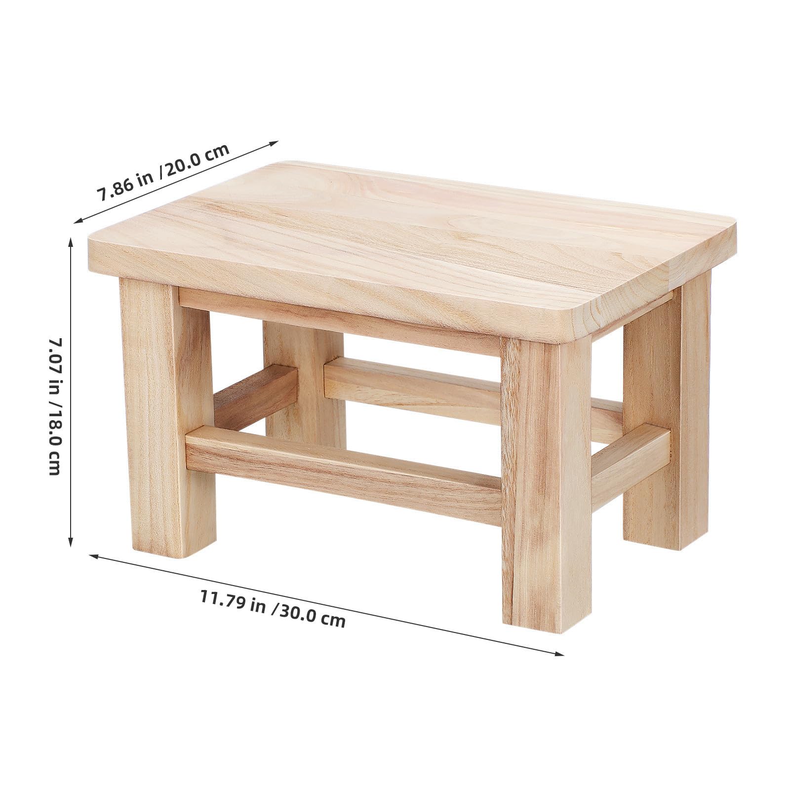 PRETYZOOM Petit Tabouret en Bois Massif Beige, Changez Vos Chaussures