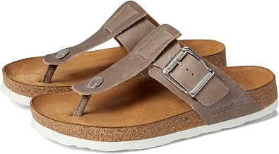 HAFLINGER womens Summer Genuine Soft Leather Anatomic Footbeds Non-slip Cora Thong Sandals