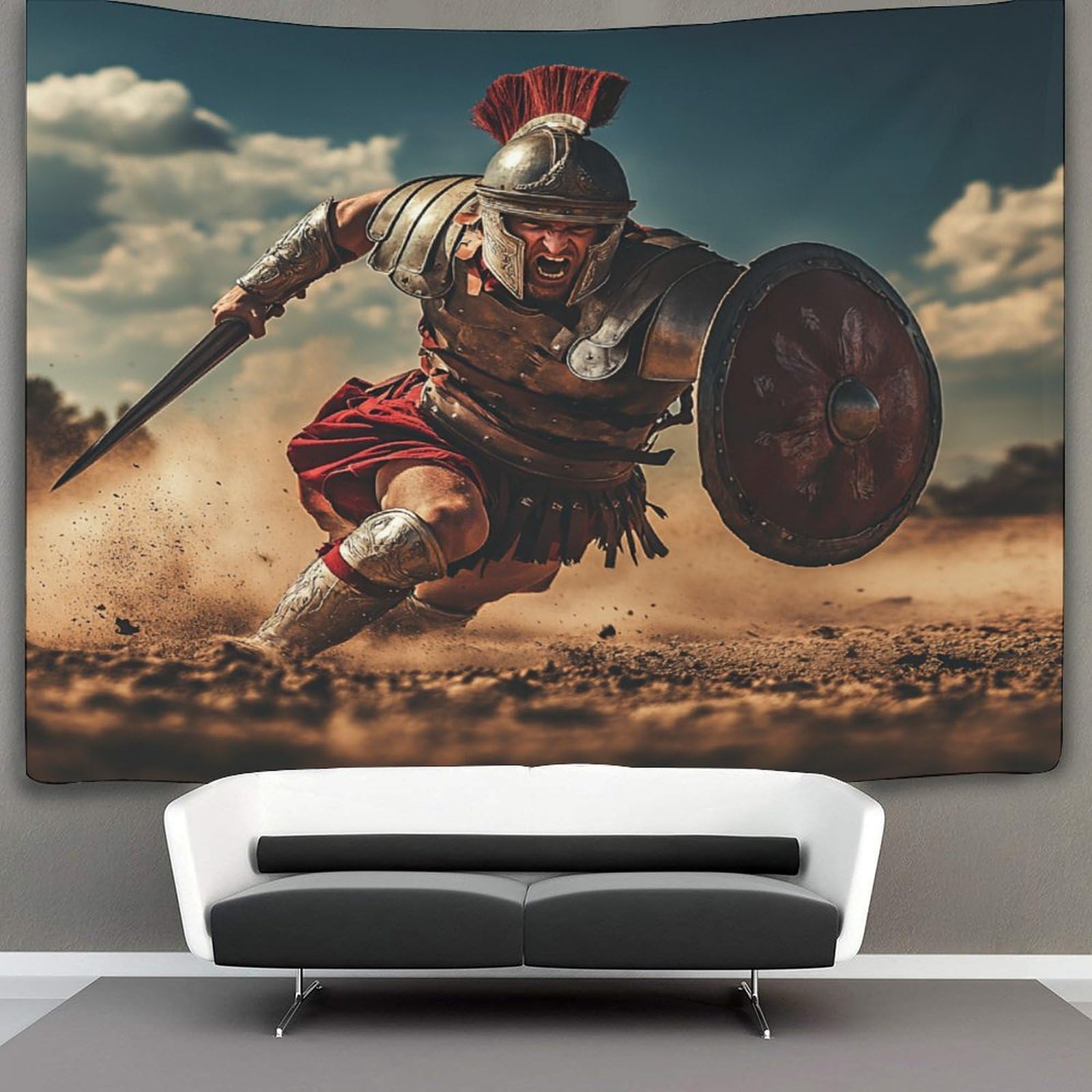 kaiyun Roman Warriors on The Battlefield Tapestry,Dynamic Poses Tapestry for Wall Hanging,Tapestry for Bedroom Aesthetic Tapestry Home Decorationfor Living Roombedroom 130cmx150cm