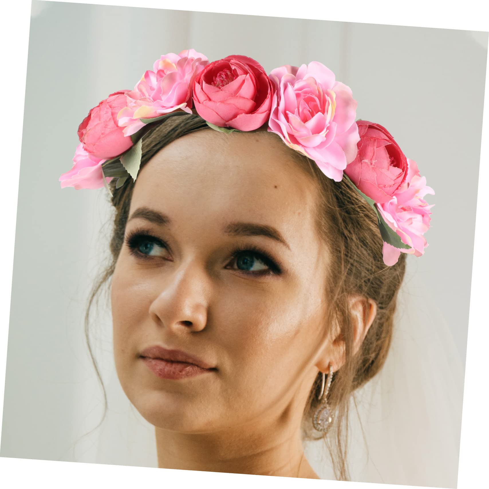 FRCOLOR 5sätze Blumenkranz Haarschmuck Set Für Damen Elegantes Hochzeits-haarnetz Handgelenk-blumenarmband Leicht Romantisch Für Hochzeiten Fotoshootings Cosplay Und Mehr