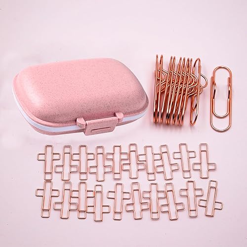 Miniatura 10 de Clips de papel dorados decorativos para notas, paquete de 30 clips creativos con forma de música con elementos esenciales de viaje, organizador