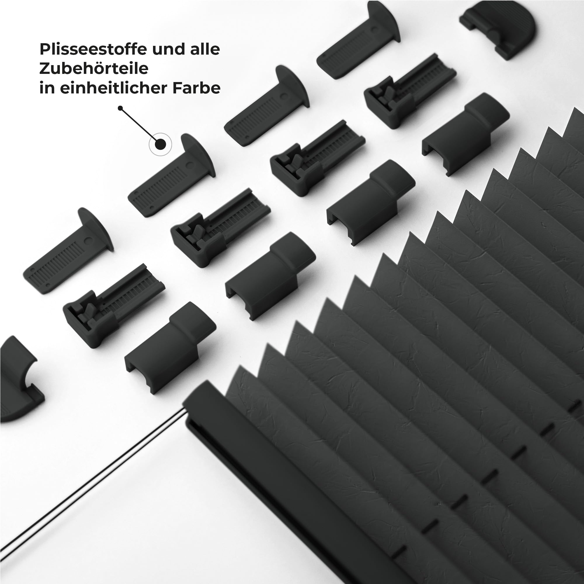 Tenda Plissettata Klemmfix Antracite 85x100cm - Senza Foratura, Con Morsetti