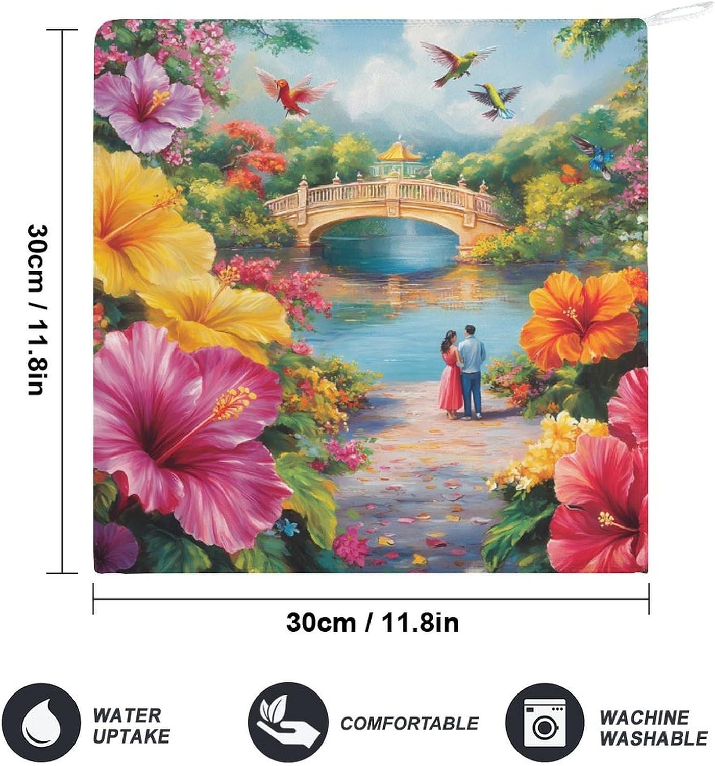 Hibiscus Hawaiian Travel Towel Hand Towels Decorative Towel for Bathroom Kitchen Shower Gym 4PCS