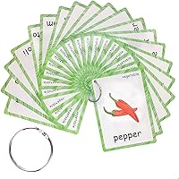 Vista 18 de SANTSUN Juego de tarjetas didácticas para niños, tarjetas didácticas de aprendizaje con imágenes y palabras, partes del cuerpo, perforadas con Body