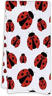 Cute Ladybug Kitchen Towels, Ladybug Gifts for Women,Lady Bug Lovers Gifts Dish Tea Hand Towels for Kids Bathroom Decor, Ladybugs Party Decorations, 16x24 Inch