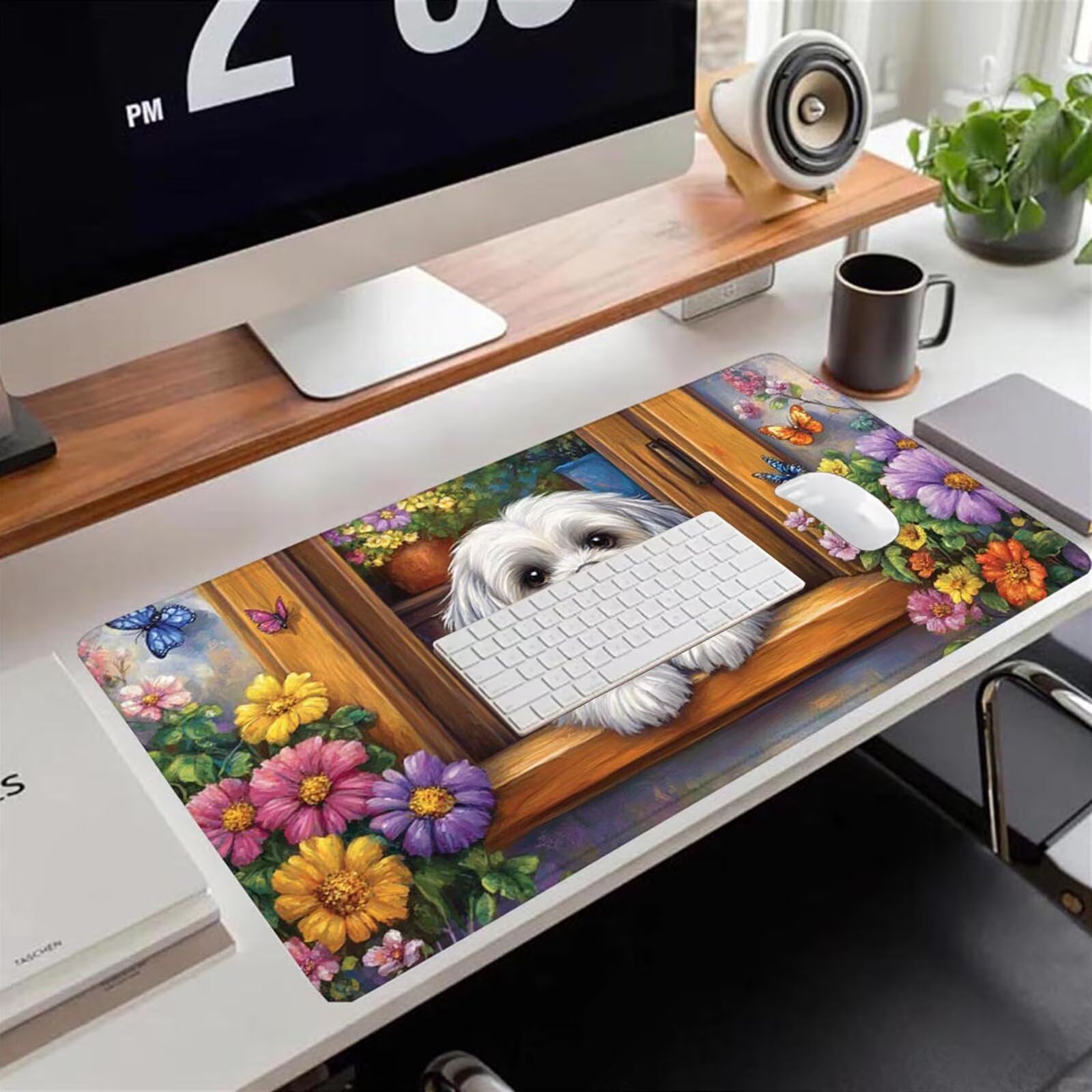 Gamingowa podkładka pod mysz 1200 x 600 x 3 mm, XXL, wodoszczelna, odporna na ścieranie, z przyszytymi krawędziami, kolorowa podkładka na biurko, poprawia prędkość i precyzję pod laptopa, komputer