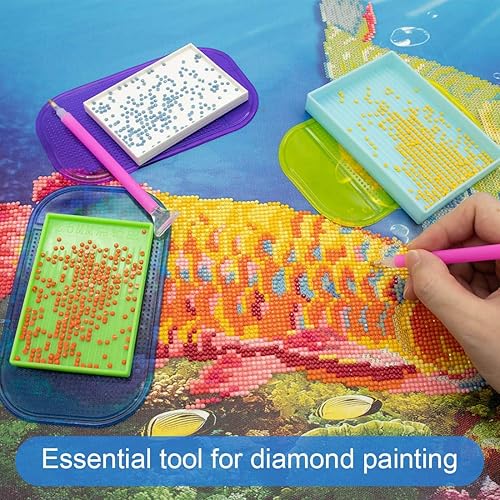 Miniatura 2 de 6 piezas de herramientas antideslizantes para pintura de arte de diamante, almohadilla de gel pegajosa, soporte universal antideslizante para