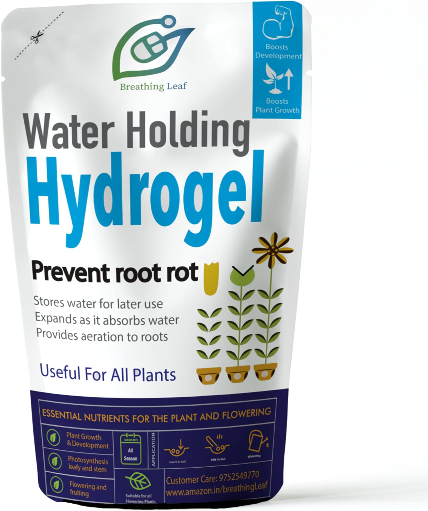 Hydrogel for Holding Water | Go to Vacations without worry of drying roots | Prevents root rot and provides aeration (200 gm)
