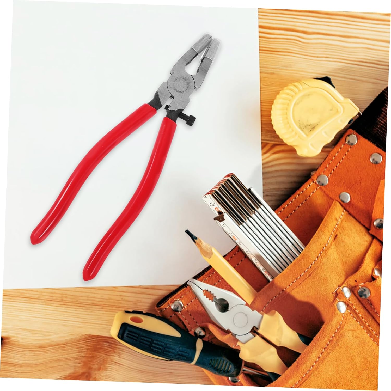 Cabilock Running Pliers for Glass Cutting Precision Tool for Stained Glass Fusion Materials with Curved Jaw Design for Enhanced Stability and Safety