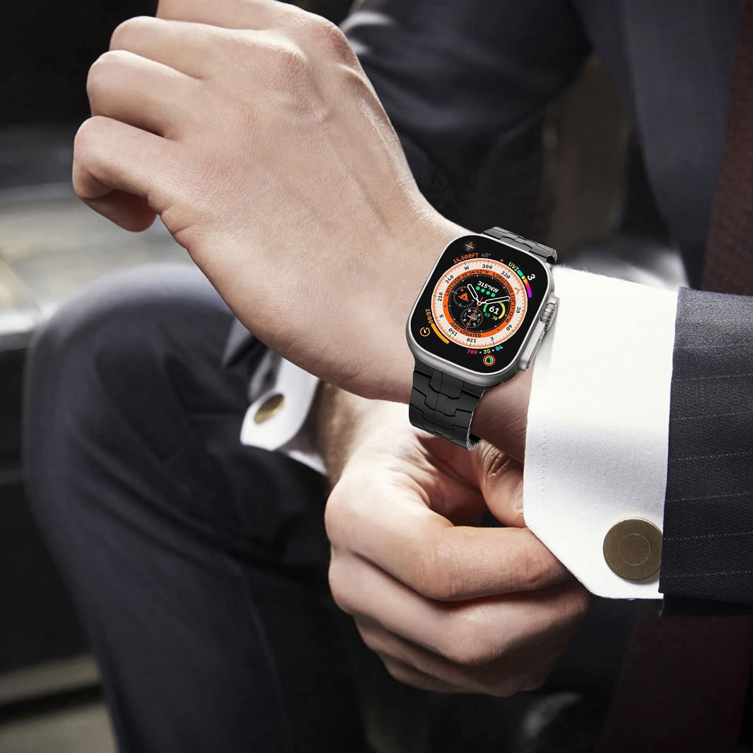 NewWays Grade 2 Titanium Band Compatible with Apple Watch Band for Men Ultra 3/2 /1 49mm Series11 10 46mm 45mm 44mm - Image 5