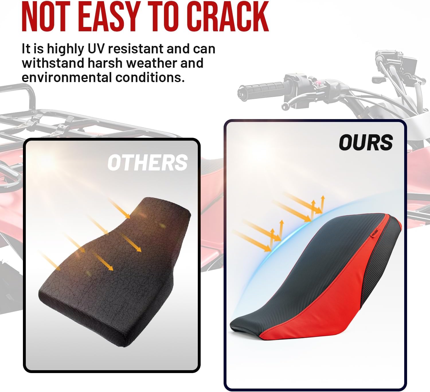 ATV Complete Seat Leather Compatible with Honda Foreman 400 TRX 400 TRX400FW 4x4 1995-2004, Replaces OEM # 77100-HM7-A10ZB