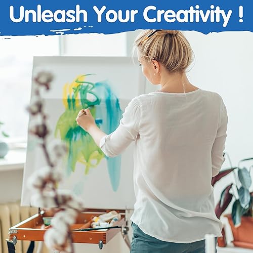 Miniatura 146 de FIXSMITH Lienzo estirado de 6 x 8 pulgadas, paquete de 12 lienzos blancos en blanco para pintar, imprimado, 100% algodón, perfil de 5/8 pulgadas