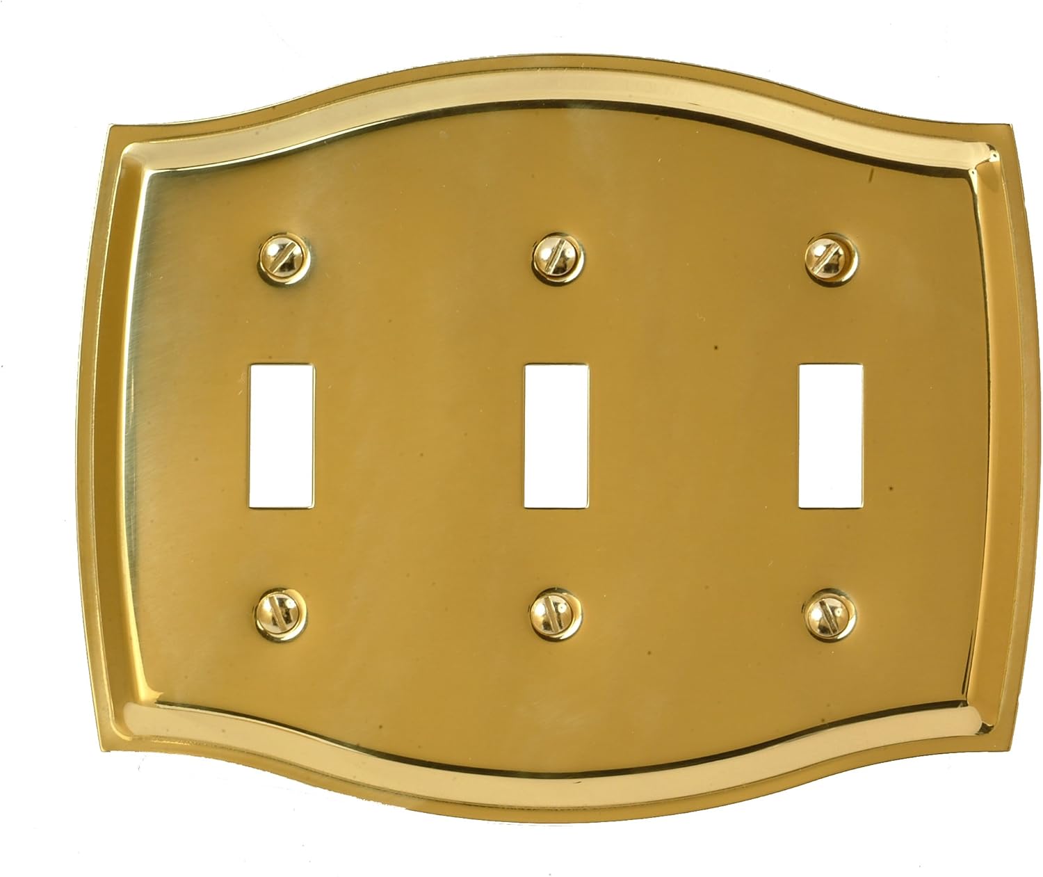 Amerelle 76TTTBR Sonoma Solid Brass Triple Toggle Wallplate, Polish