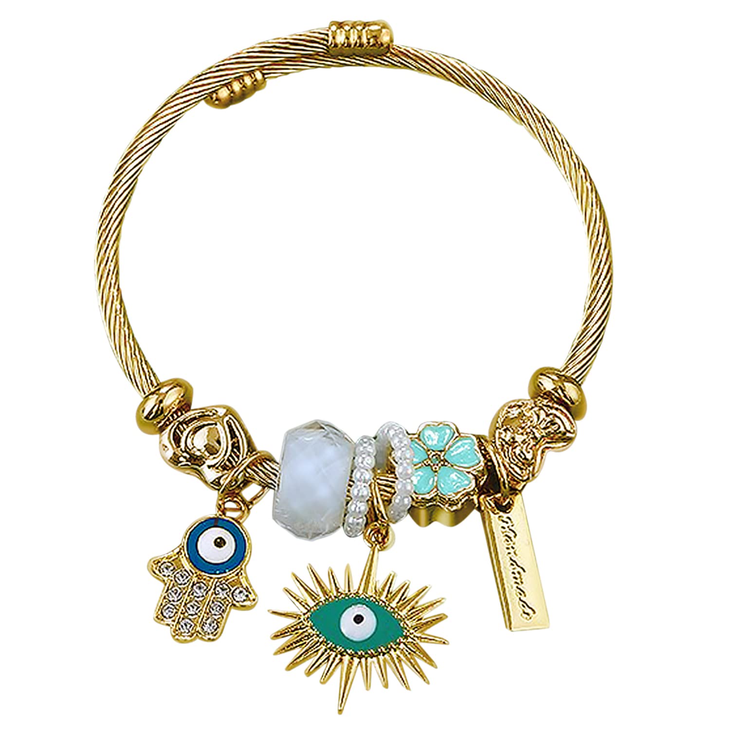 Peora Synthetic Stone Studded Gold Plated Charm Bracelet Fashion Adjustable Stylish Jewellery Gift for Girls & Women (B0BZNQH58P) Amazon Price History, Amazon Price Tracker