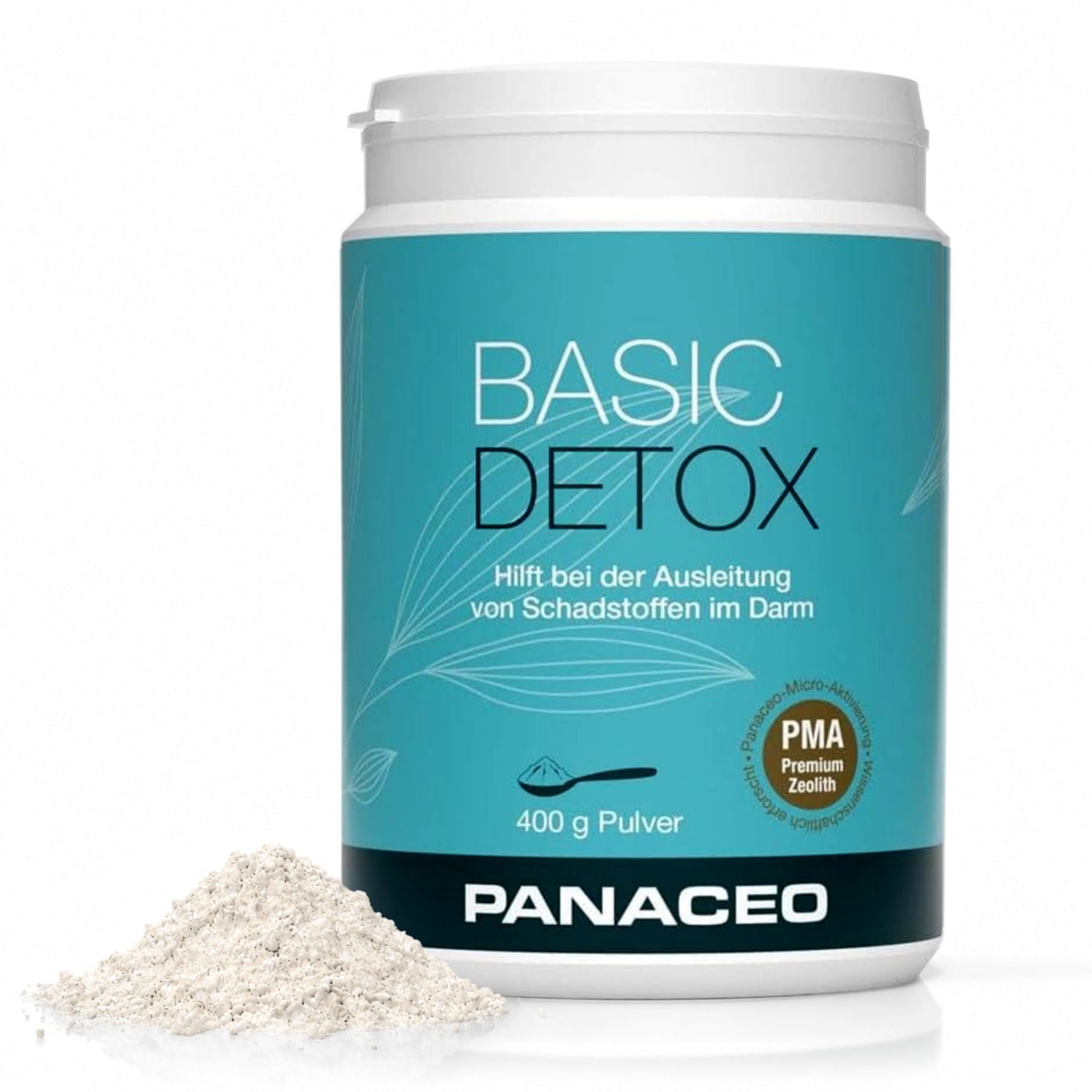 PANACEO Basic-Detox – Medizinprodukt Klasse IIb zur Entgiftung des Magen-Darm-Trakts – PMA-aktivierter Zeolith – zur Stärkung der Darmwand (400g)