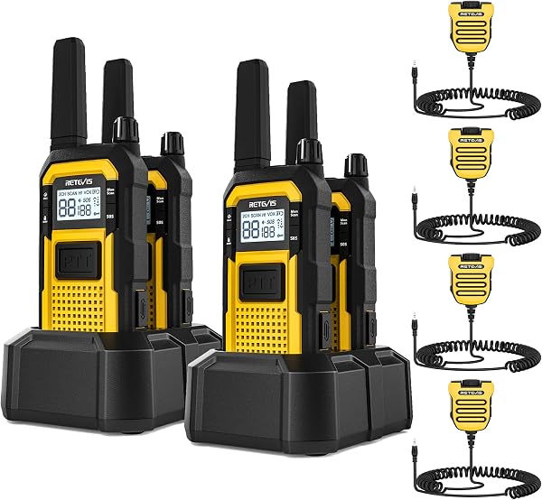 Retevis RB48 Walkie Talkies Long Range with IP67 Waterproof Shoulder Mic