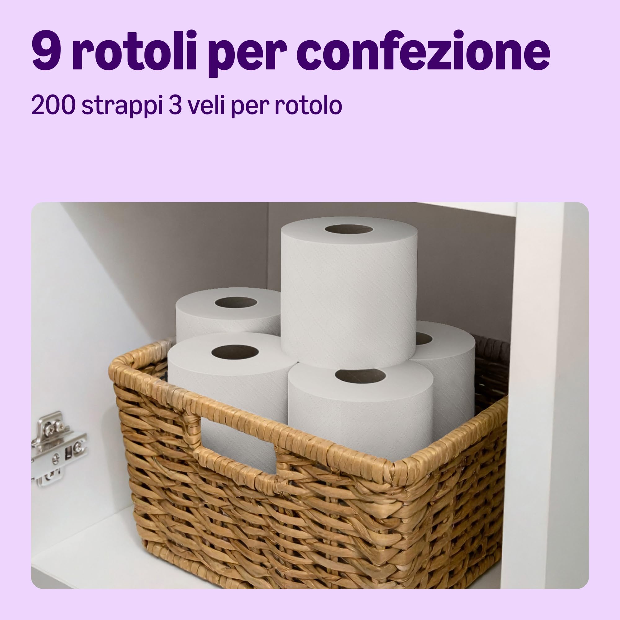 by Amazon Carta Igienica, 3 Veli Trapuntata, Morbida e Setosa, 36 Rotoli (4 Confezioni da 9), 200 Fogli per Rotolo, Certificata FSC
