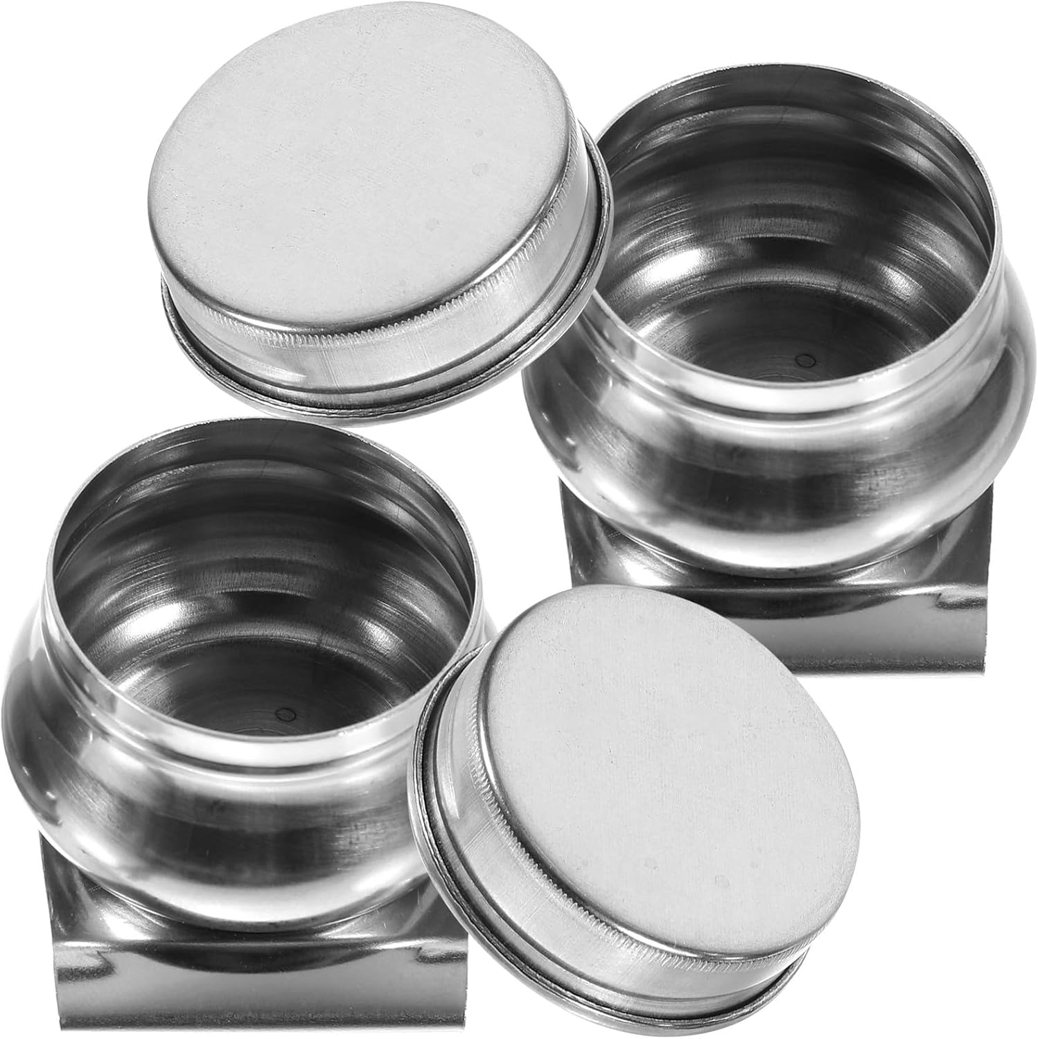 HAPINARY 2Pcs Stainless Steel Dipper Palette Cups with Lid Portable Oil Painting Palettes Cup for Artists Watercolor and Acrylic Painting Supplies