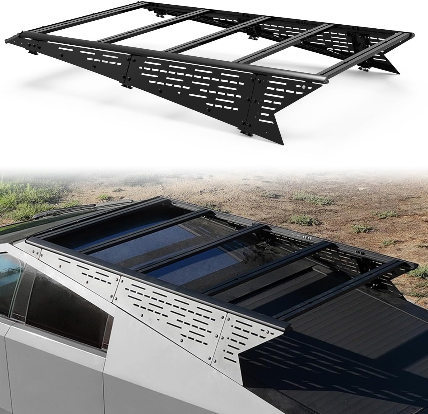 Xprite Cargo Racks for Roof Accessories Compatible with Tesla Cybertruck 2023-2026, Ultra - Durable, Heavy-Duty Aluminum, Custom-Fit Roof Rack and Bed Rack Kit, Ideal for Off-Road Adventures