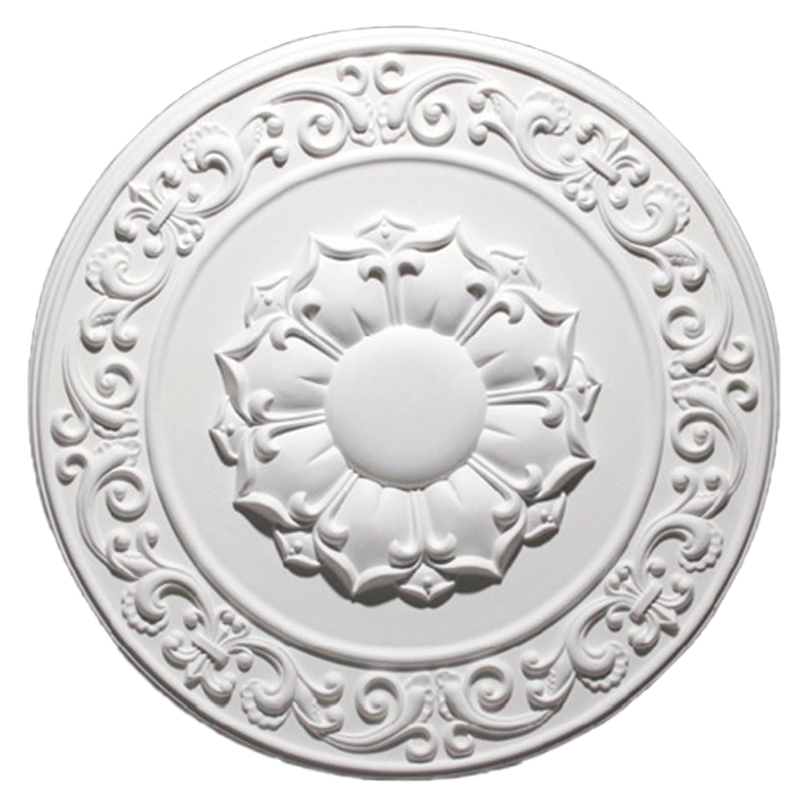 Foelanne White Q Pu Decorative Ceiling Light Medallion White 29-70Cm(,70Cm)
