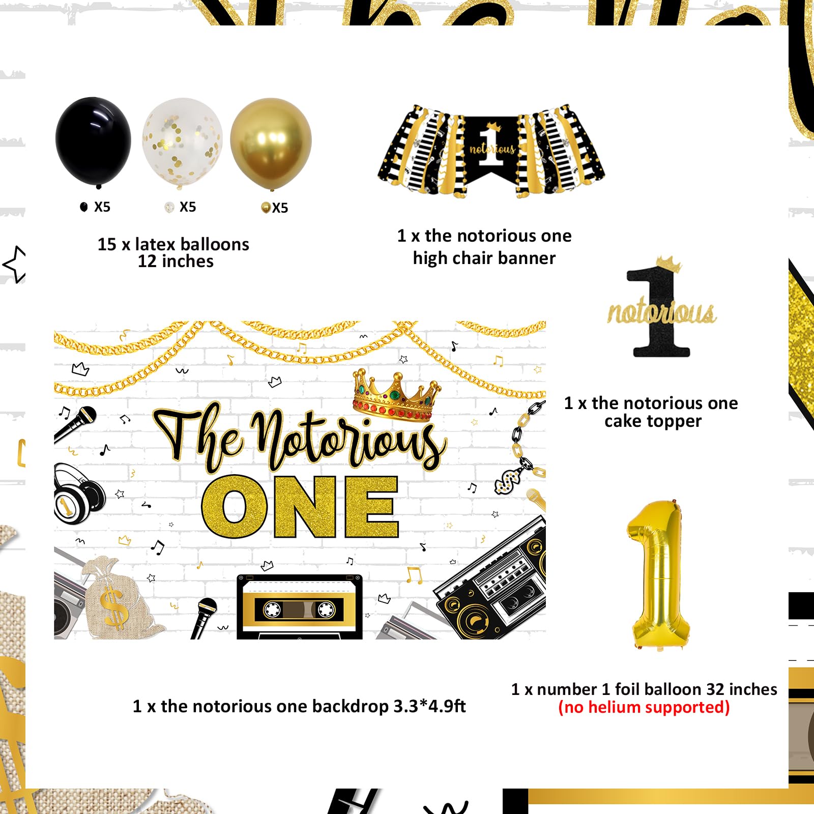 One Banner Notorious ONE Birthday Png, Biggie Smalls Birthday Party