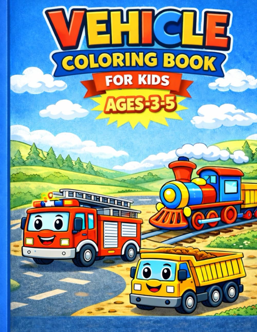 Vehicle Coloring Book for Kids: Big, Simple, and Fun Vehicle Coloring Pages for Kids Ages 3–5
