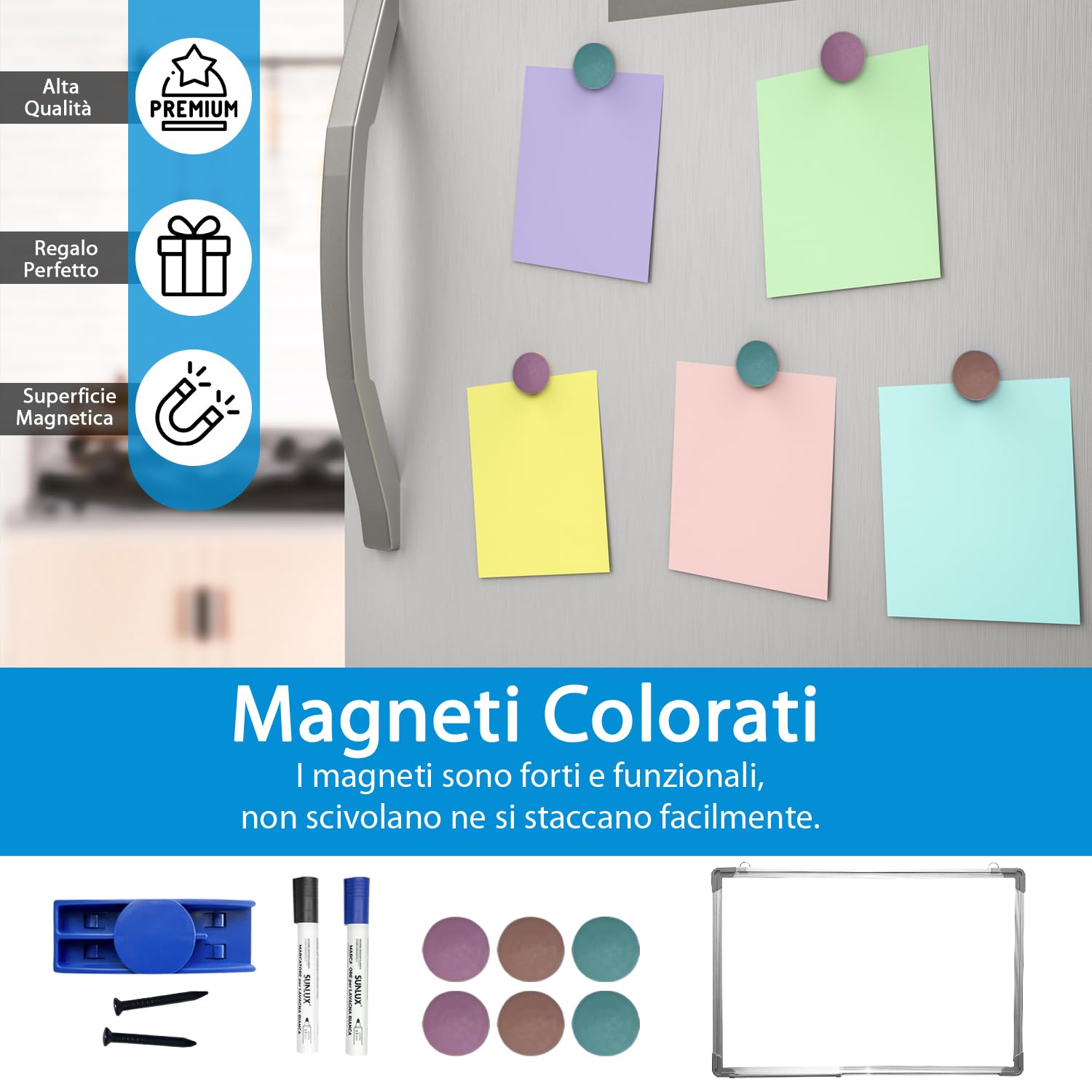 The Classics lavagna magnetica Dry gomme (12), 5,1 x 5,1 cm, confezione da 12, colore: Giallo/Nero (tpg-355
