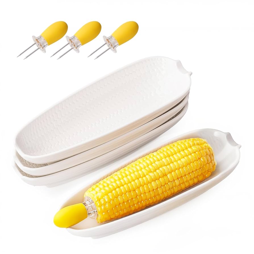 Amazon.com | DAFUCERAMIC Porcelain Corn Cob Holders 8.8