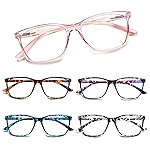 SIGVAN Ladies Reading Glasses Blue Light Blocking Spring Hinge Fashion Pattern Print Eyeglasses for Women (C5 Mix, 1.00, x)