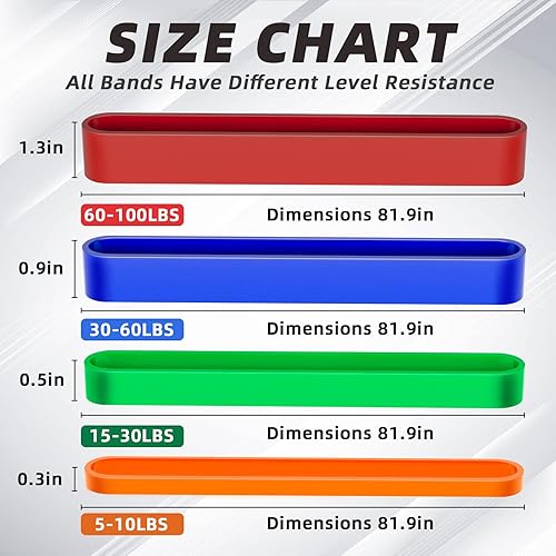 Miniatura 2 de Nenrsl Bandas de resistencia para entrenamiento, banda de resistencia, bandas de dominadas, bandas de ejercicio para hombres y mujeres, bandas de