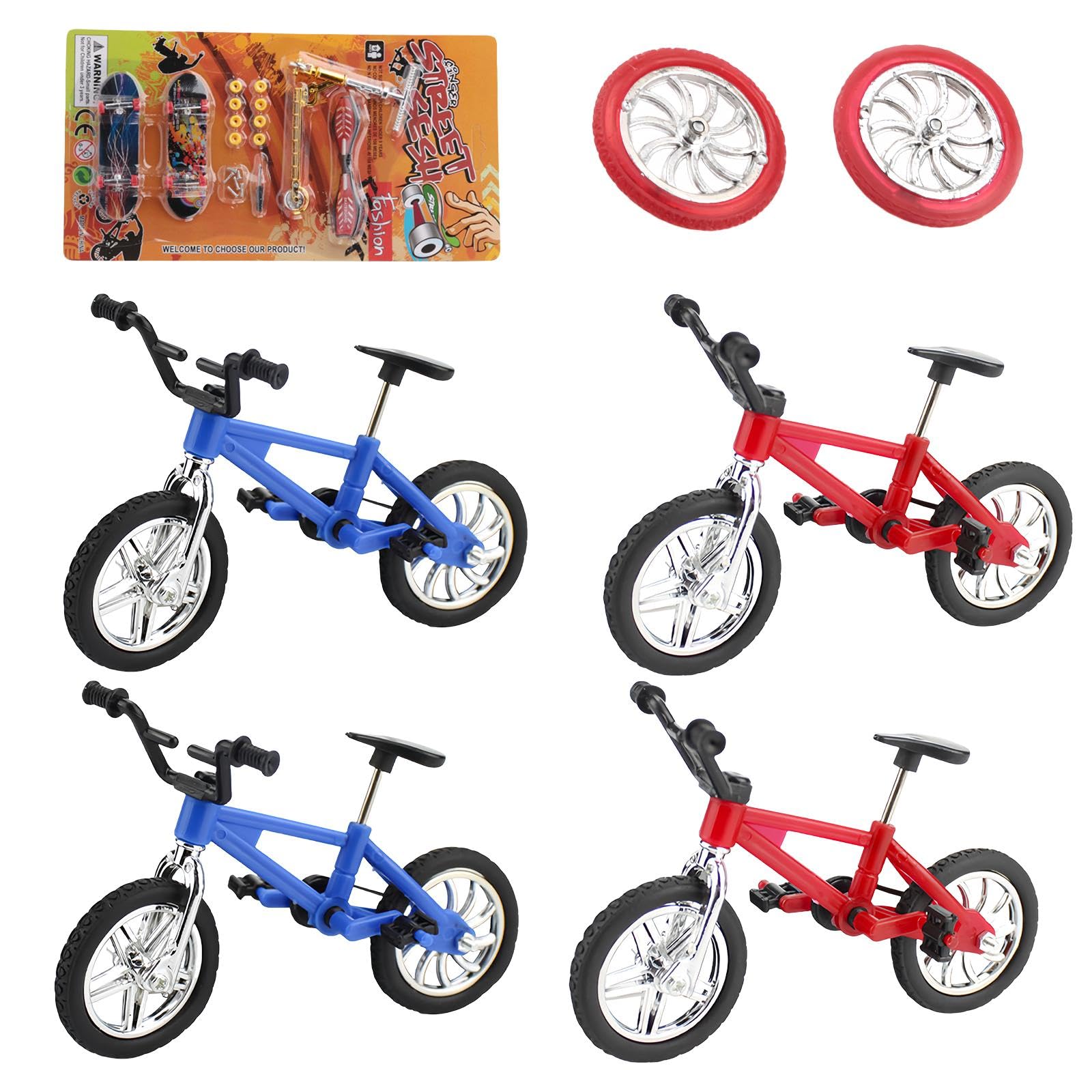 KIRZAX 4er-Set Fingertip-Fahrräder - Mini Fahrrad Spielzeug Für Motorische Fähigkeiten