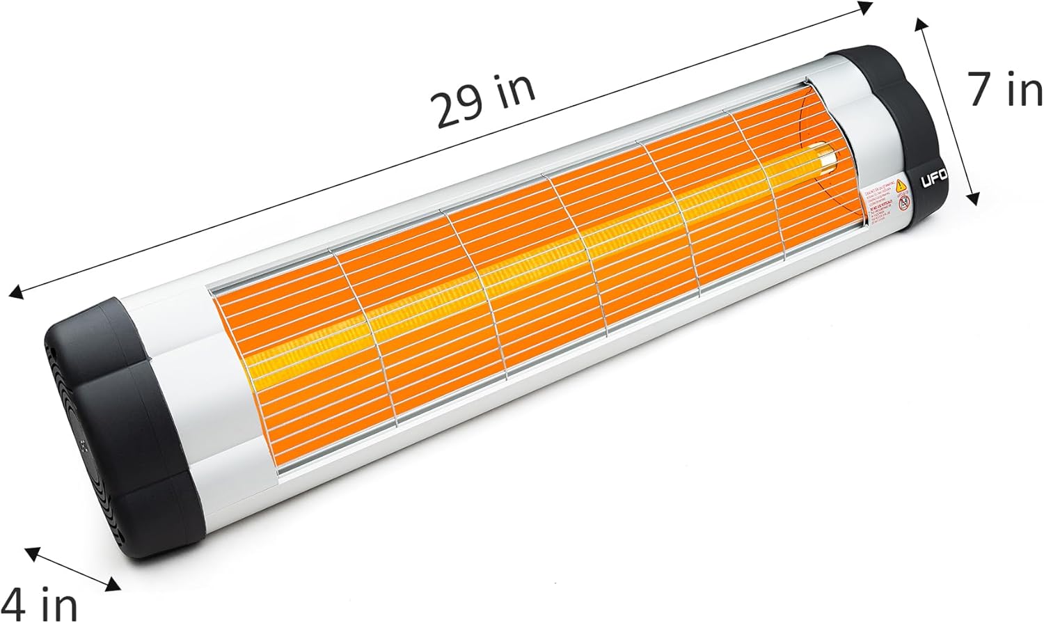 Not tested**** UFO S-15, 1500-Watt Wall Mount Infrared Heater with Thermostat, Silver