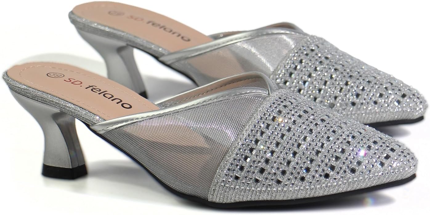 SD Felano Women’s Slide Heels – Stylish Comfortable Slide-On High Heels for Women, Cushioned Platform Heels for Parties, Weddings, and Evening Events, Elegant & Easy to Wear