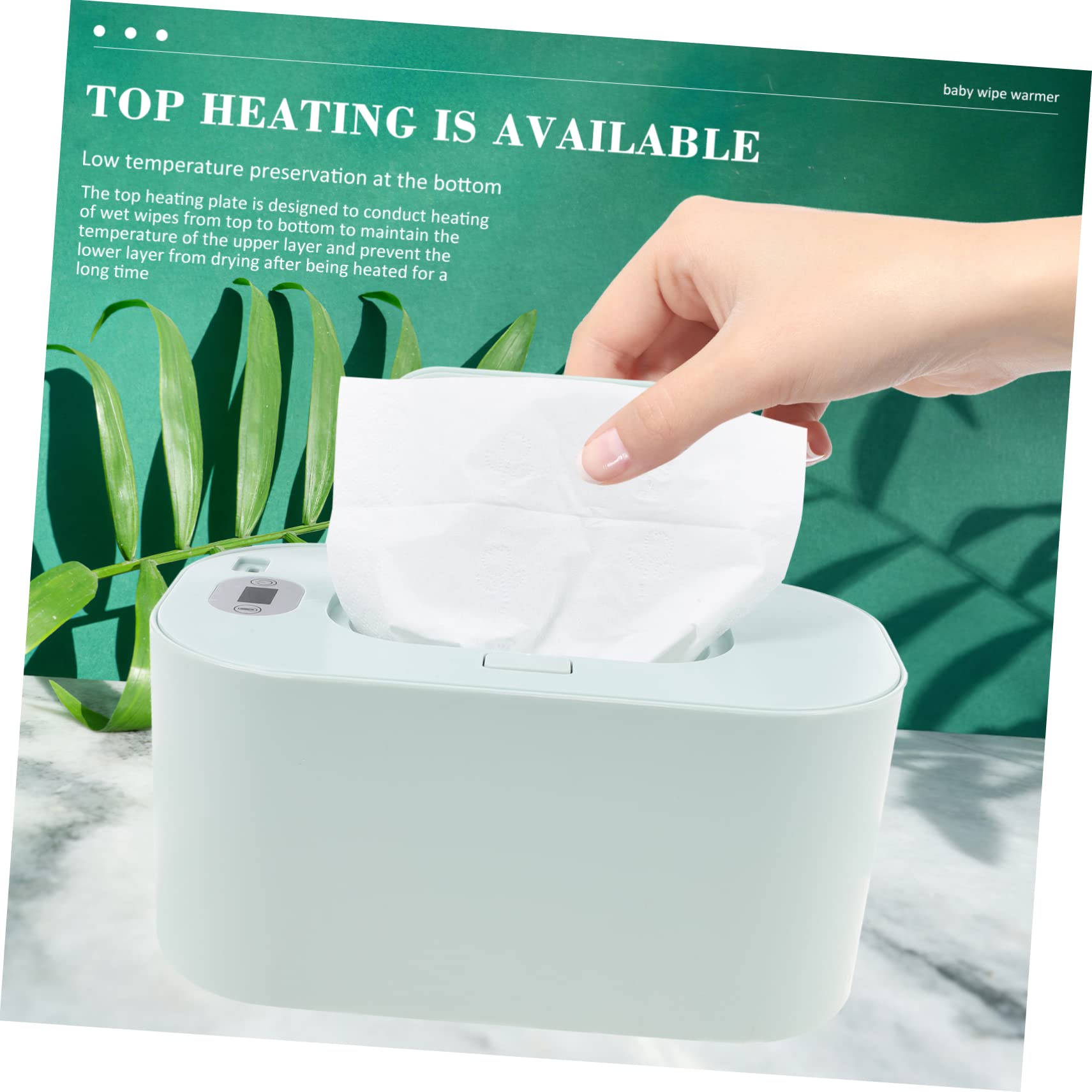 ABOOFAN Calentador de Toallitas Húmedas Color Verde Portátil para Bebés y Material Abs Función de Temperatura Ajustable para Uso en Casa y Coche