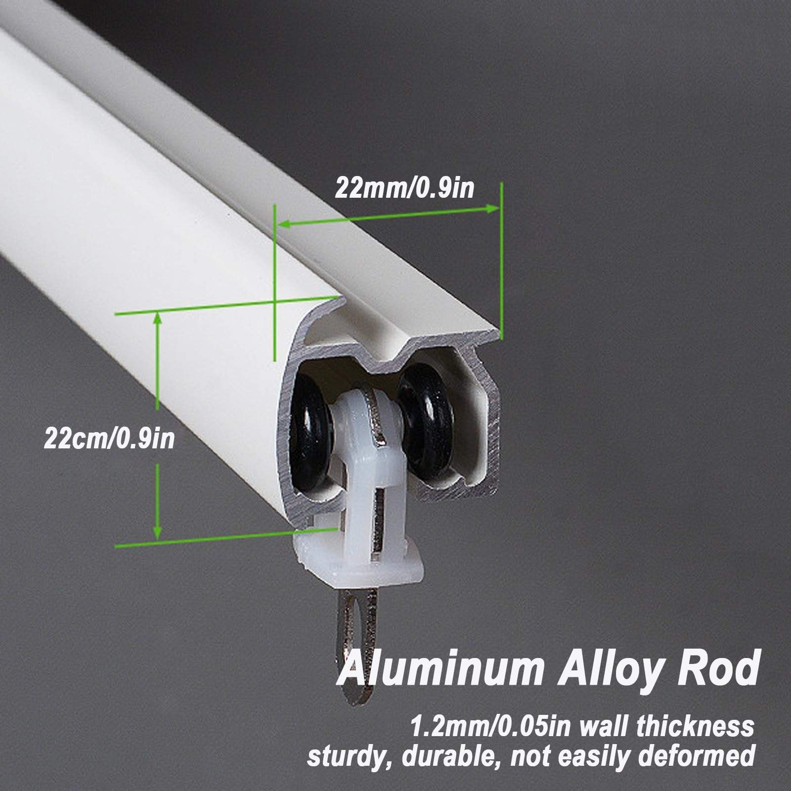 Tringle a Rideaux, Double Rail, Barre de Rideau, Alliage d'Aluminium | Tringle Rideau en d'Aluminium 22x22mm, Résistantes à la Rouille, Anti Usure, Capacité de Charge 28kg(Black,160cm (63in))