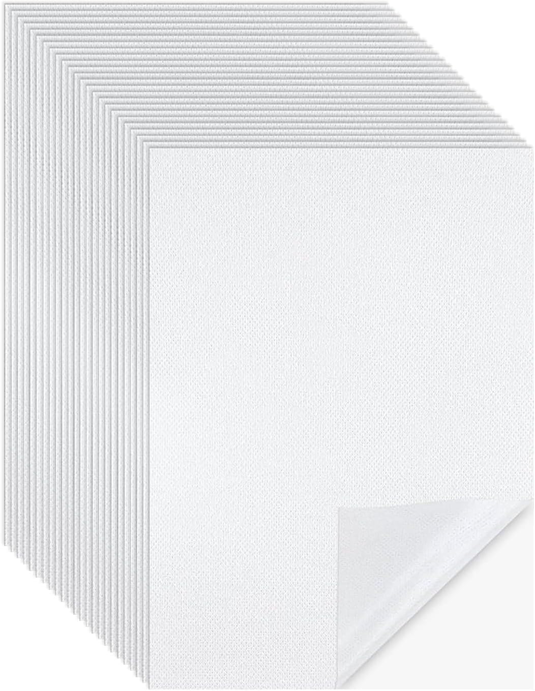 HKC 24PCS 8.3"x11.7" Sticky Water Soluble Embroidery Stabilizer, Printable Paper Wash Away for Embroidery, Patterns Allowed for Print or Draw, Water Soluble Stabilizer for Hand & Machine Embroidery