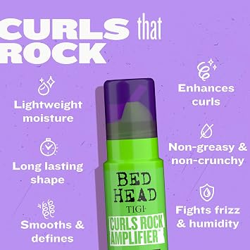 Bed Head by TIGI Curls Rock Amplifier Hair Cream - Deeply Hydrating, Curl Shaping & Defining Cream for Enhanced Curls & Waves, Anti-Frizz, Long-Lasting Hold, Moisture & Texture for Defined Volume
