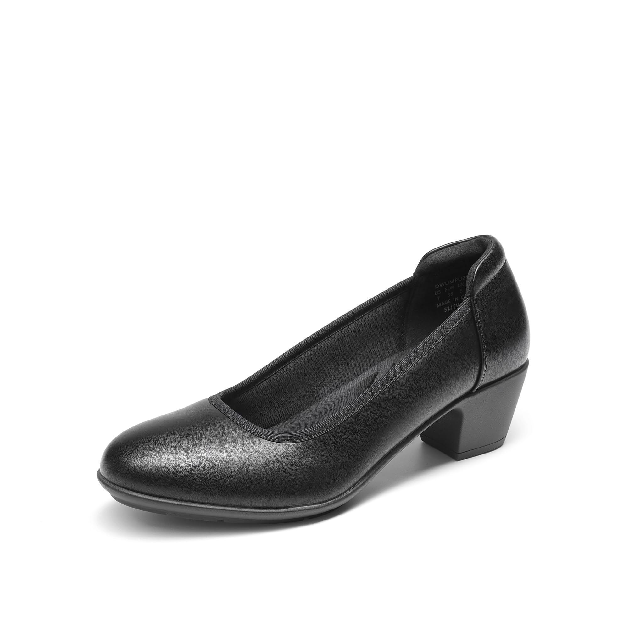 DREAM PAIRS Women's Low Chunky Heels Comfortable Block Work Pumps Closed Round Toe Dress Shoes for Office Business